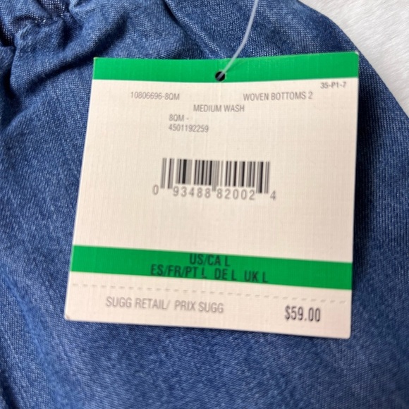 NWT Anne Klein Drawstring Chambray Shorts Size Large - Picture 11 of 13